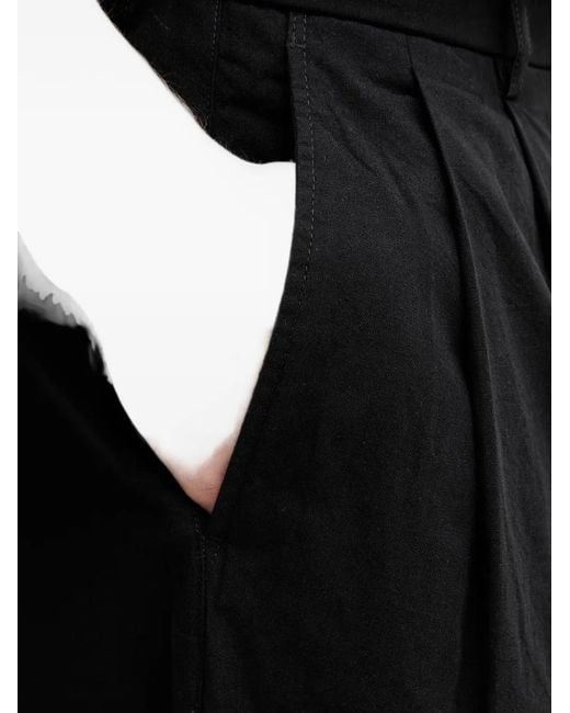 Beams Plus Black Pleated Straight-Leg Trousers for men