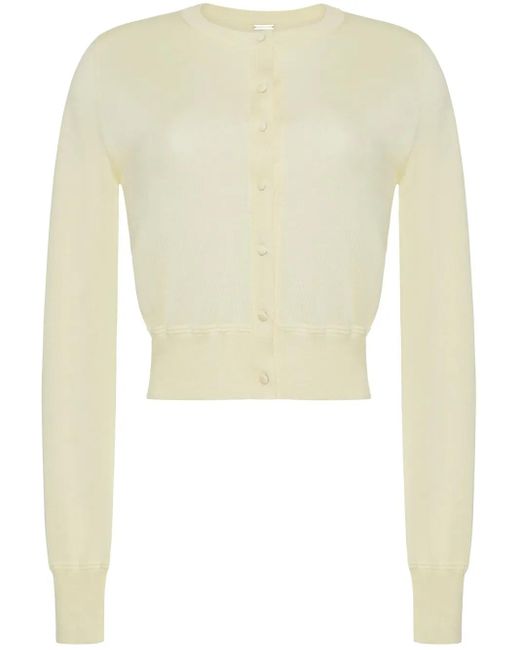 Adam Lippes White Fein Gestrickter Cardigan