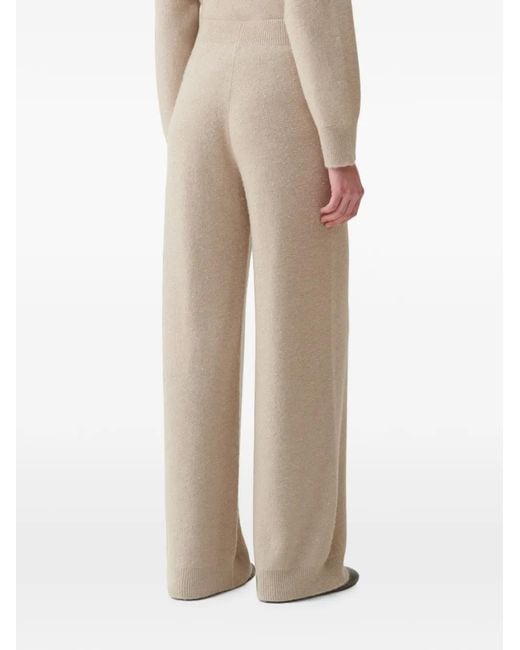 Fabiana Filippi Natural Sequin-Embellished Wide-Leg Trousers