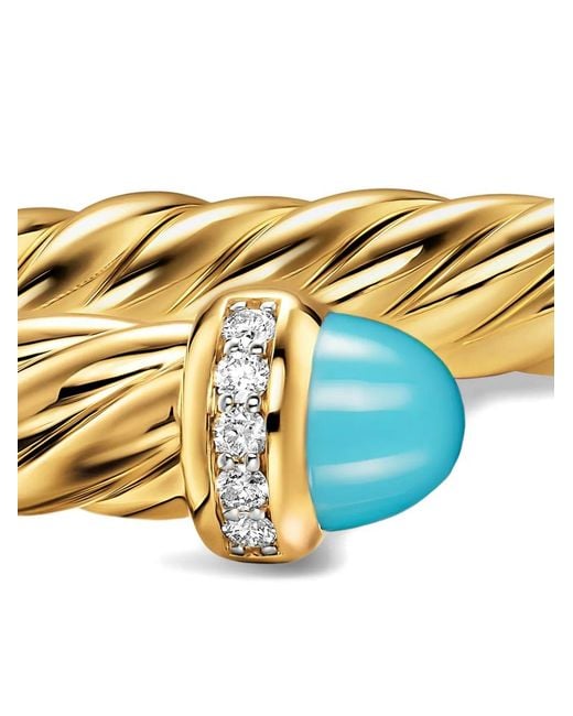 David Yurman Metallic 18K Cablespira Flex And Diamond Bracelet