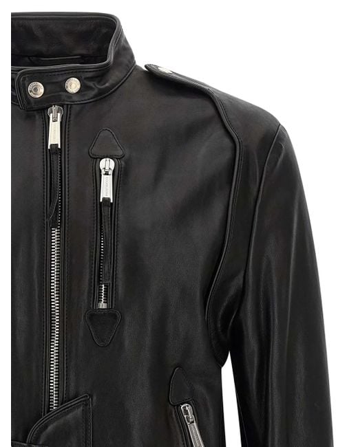 DSquared² Black X Ducati Leather Jacket for men