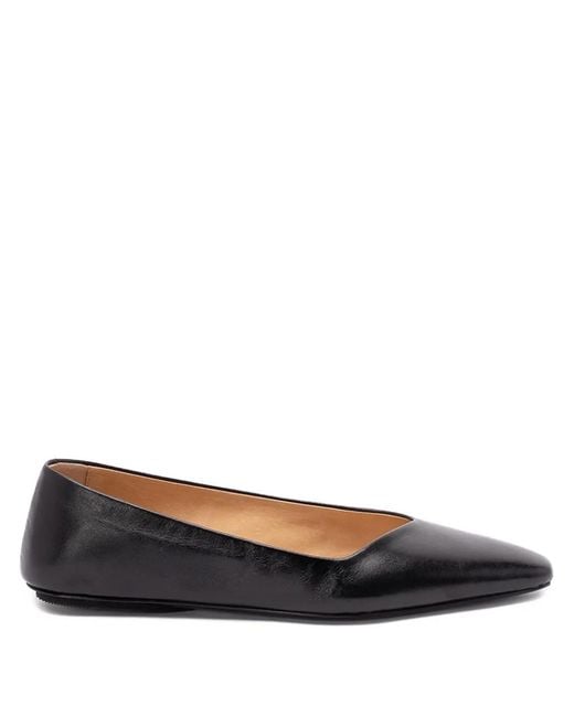 Marsèll Black Pointed-Toe Leather Ballet Flats