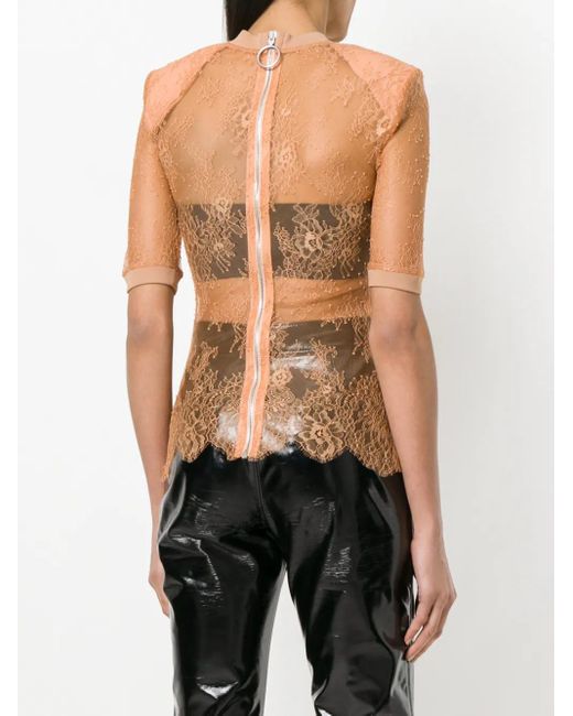 Off-White c/o Virgil Abloh Natural Lace Detailed Top