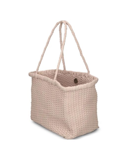 Dragon Diffusion Natural Small B Weave Leather Tote Bag