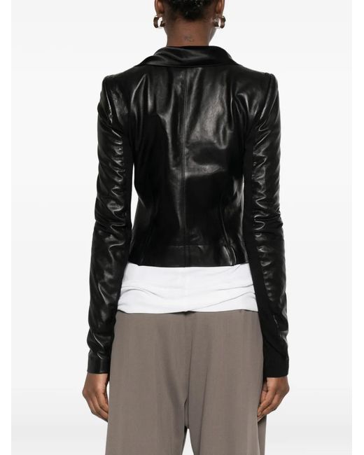 Rick Owens Black Zip Draped Jacket