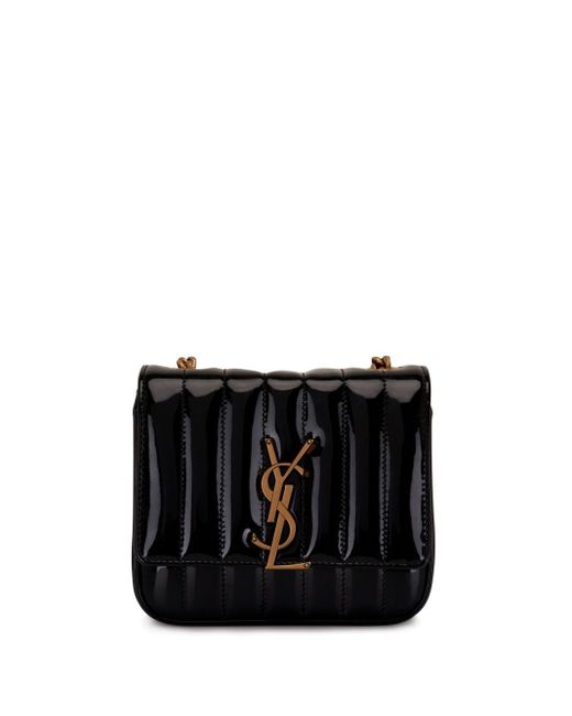 Saint Laurent Black Small Vicky Quilted Crossbody Bag