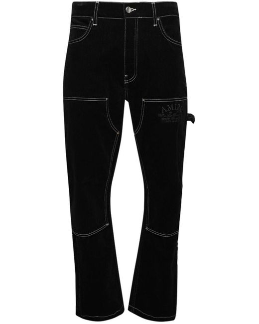 Amiri Black Logo-embroidered Carpenter Trousers for men