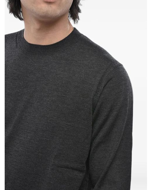 Paolo Pecora Gray Crew-Neck Sweater for men
