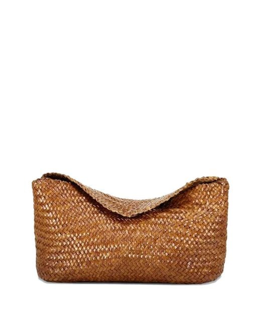 Dragon Diffusion Brown Santa Marta Woven Shoulder Bag