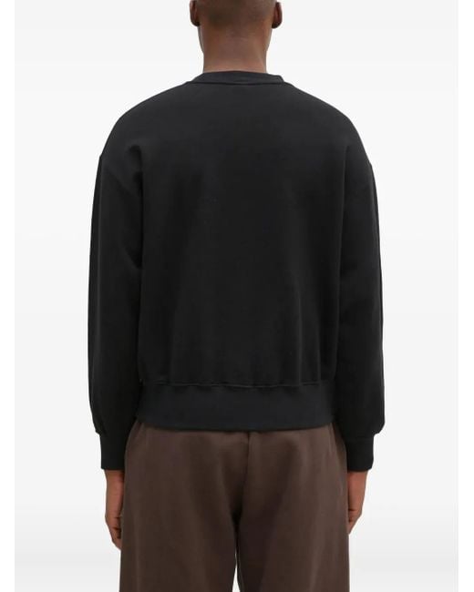 Aries Black Crew-Neck Graphic-Print Sweatshirt for men