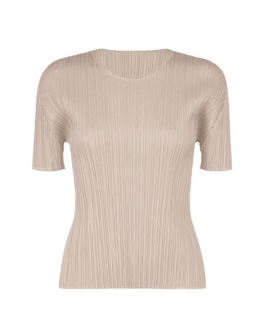 Pleats Please Issey Miyake Natural Basics Pleated T-Shirt