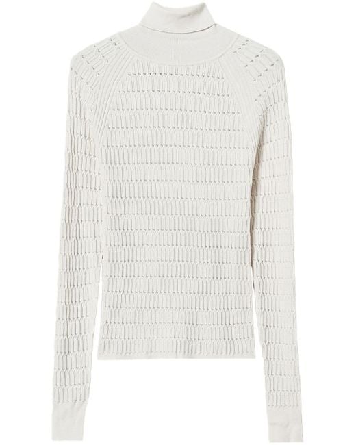 Twin Set White Roll-Neck Sweater