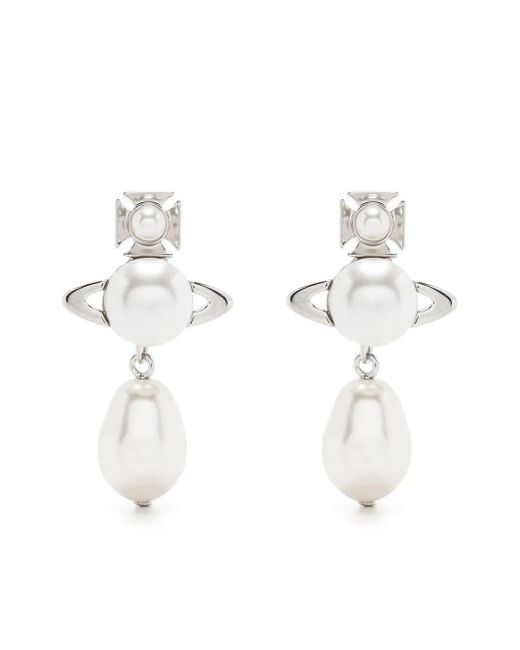 Vivienne Westwood Oorbellen Met Verfraaide Orb in het White