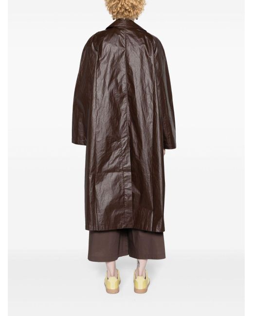 Cordera Brown Single-breasted Coated Trench Coat