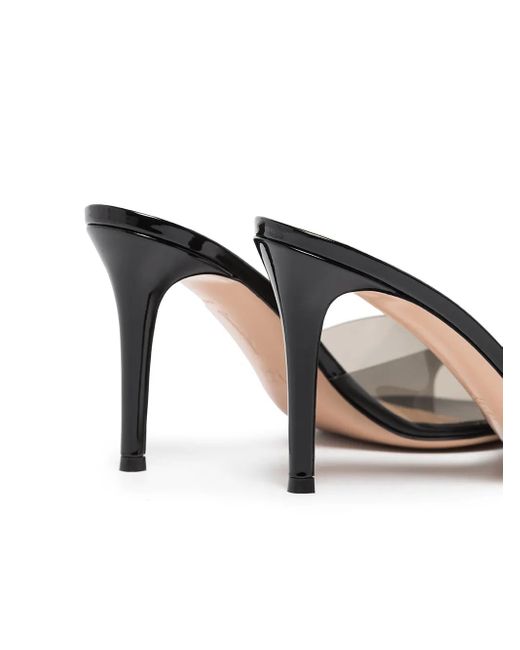 Gianvito Rossi White Elle 85Mm Transparent-Strap Mules