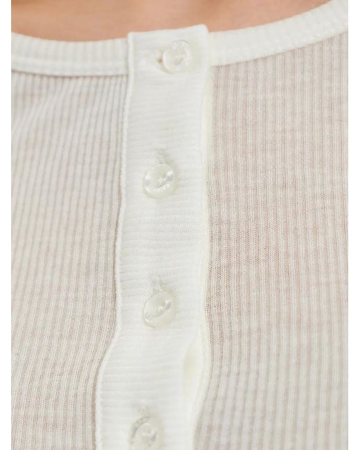 Top De Lana Con Detalle De Botón Samsøe & Samsøe de color White