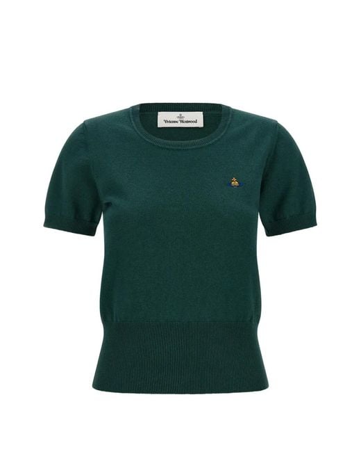 Vivienne Westwood Green Bea Orb Embroidered T-Shirt