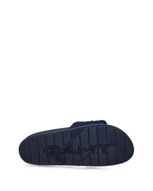 Gant Blue Woven-Effect Slides