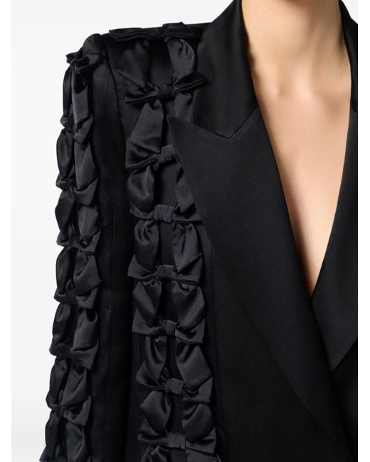 Elisabetta Franchi Black Ruffle-Detail Double-Breasted Blazer Dress