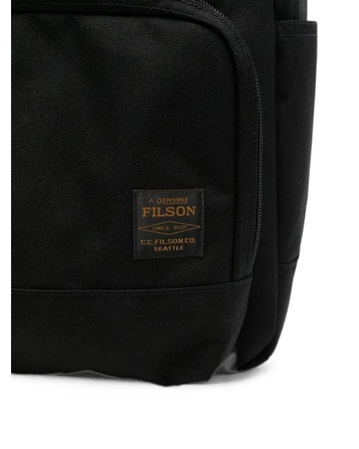 Filson Black Logo-Patch Zip Backpack for men