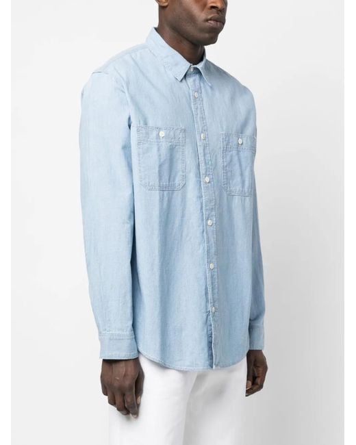 Filson Blue Button-Up Chambray Shirt for men