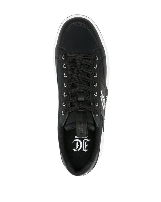 Just Cavalli Black Logo-Embossed Panelled Sneakers for men