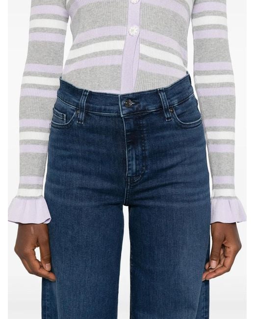 FRAME Blue Button-Zip Five-Pocket Jeans