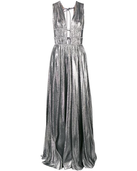 Alberta Ferretti Metallic Grecian Dress