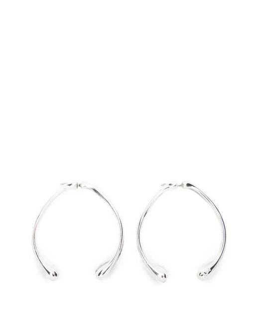 Patrizia Pepe Natural Minimalist Open-Hoop Earrings