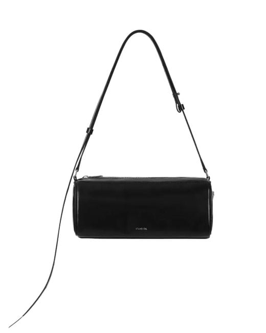 Stand Studio Black Chunky Cylindrical-Shape Leather Shoulder Bag