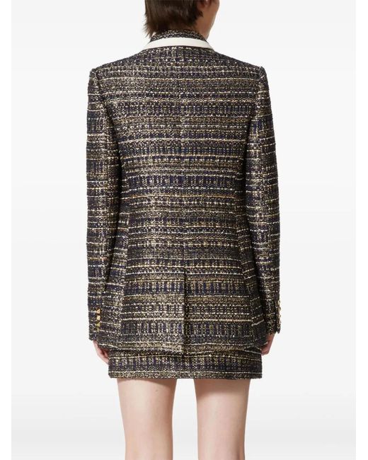 Valentino Garavani Black Tweed Single-breasted Blazer