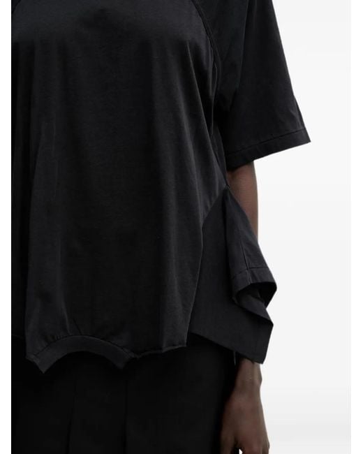 Undercover Black Panelled Raw-Edge T-Shirt
