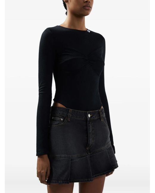 Gcds Black Long-Sleeved Bodysuit