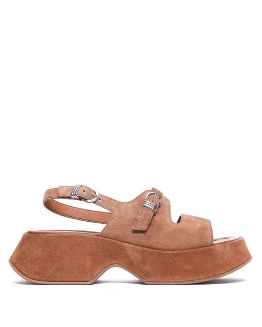 Vic Matié Brown 60Mm Suede Sandals