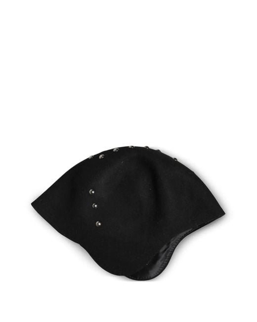 Dolce & Gabbana Black Brooch-Embellished Wool Cloche Hat