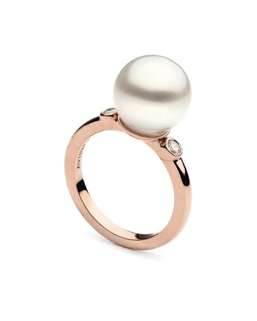 AUTORE MODA Metallic 9Kt Rose Allegra South Sea Pearl Ring
