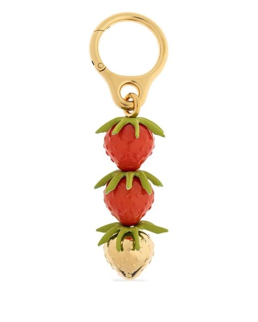 Loewe White Strawberry-Motif Charm