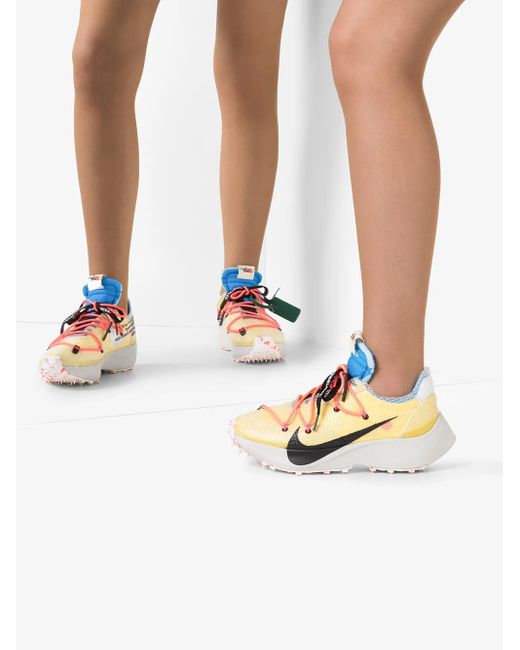 NIKE X OFF-WHITE Yellow + Off-white Vapor Street Ripstop, Suede, Mesh And Rubber Sneakers
