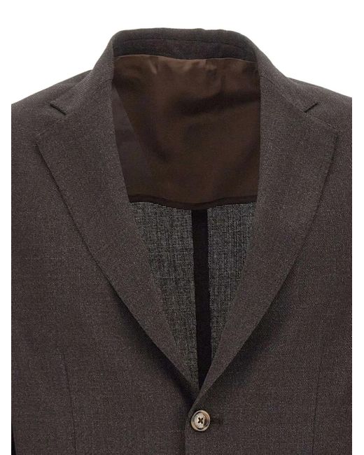 Barba Napoli Black Single-Breasted Blazer for men