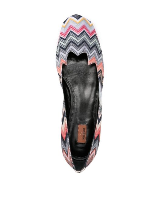 Missoni Brown Zigzag-woven Ballerina Shoes