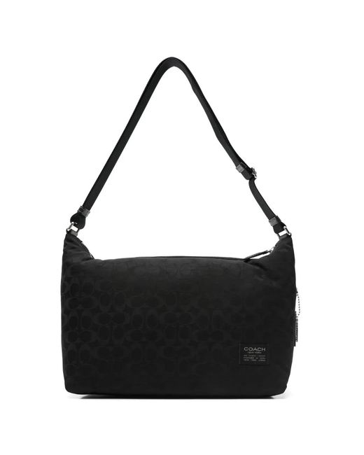 COACH Black Pattern Key-Charm Shoulder Bag
