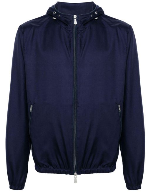 Eleventy Blue Zip-up Hooded Jacket for men