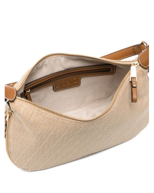Liu Jo Natural Medium Jacquard Shoulder Bag