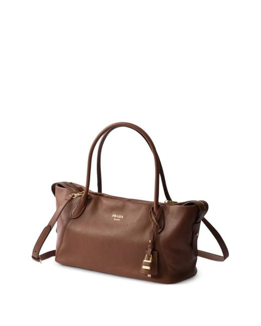 Prada Brown Large Leather Tote Bag