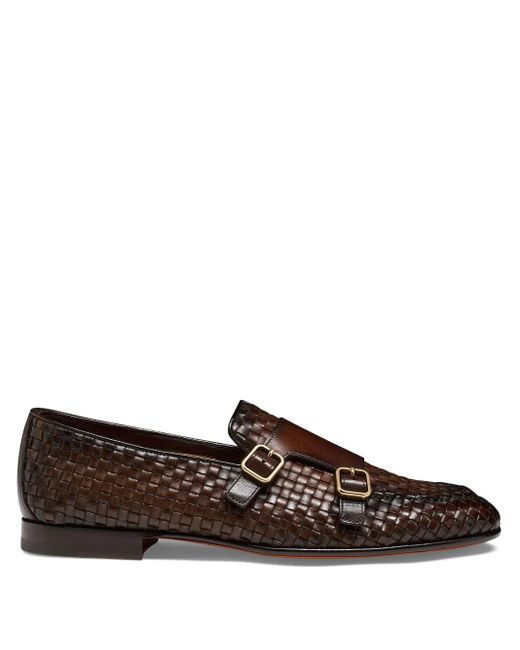 メンズ Santoni モンクストラップシューズ Brown