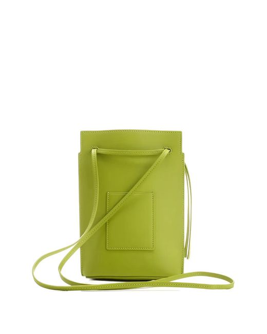Loewe Green Drawstring Logo Cross Body Bag