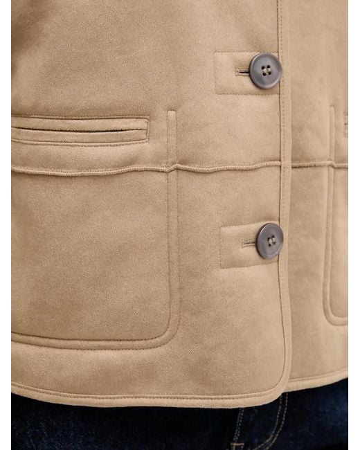 Benetton Natural Collared Buttoned Jacket