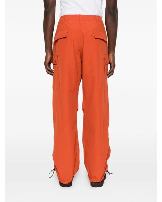 Reese Cooper Orange Cinched Cargo Pants for men