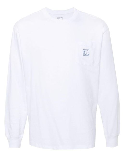 Rassvet (PACCBET) Langarmshirt mit Logo-Applikation in White für Herren