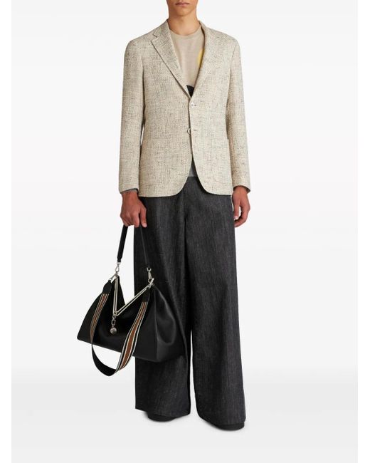 Etro Natural Single-Breasted Bouclé Blazer for men